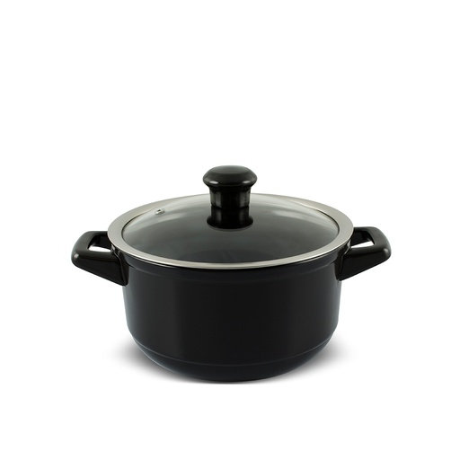 Ceraflame 2,5 pte Cocotte en céramique antiadhésive ronde, Noir