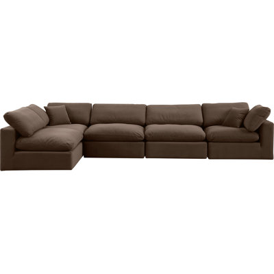 Ivalin Velvet L-Shaped Sectional Reversible