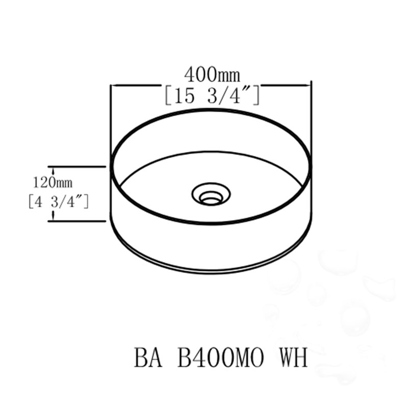 Ceramic Circular Bathroom Sink, Gloss White