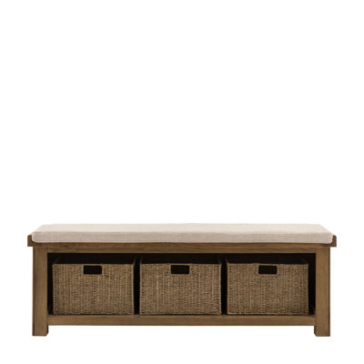 Polyester Blend Upholstered Storage Bench