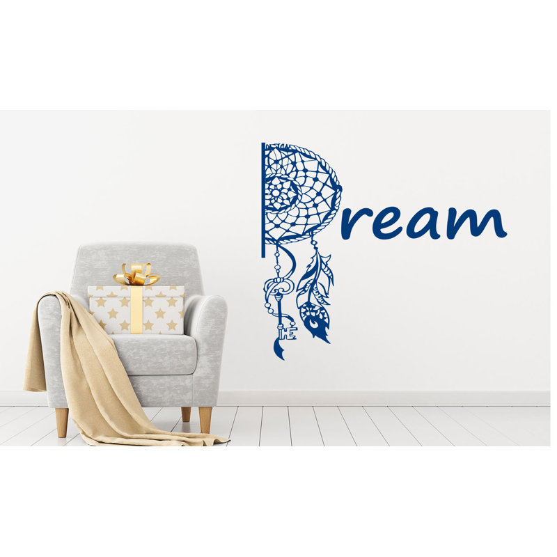 Décalcomanie murale mehndi rêve catcher, Bleu