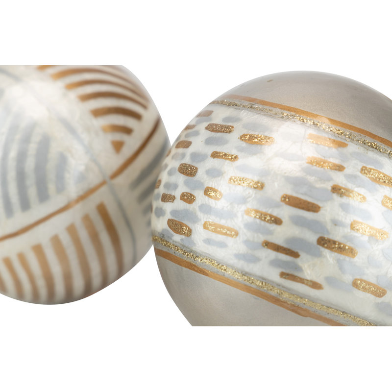 Capiz Ball  4 Piece Sculpture Set