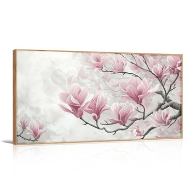 «Pink Magnolia», reproduction d'art sur toile, ensemble de 1