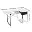 Table de couture blanche avec tablette et tiroirs réglables, rallonges latérales pliables, bureau d'ordinateur robuste en acier pour studio d'artisanat