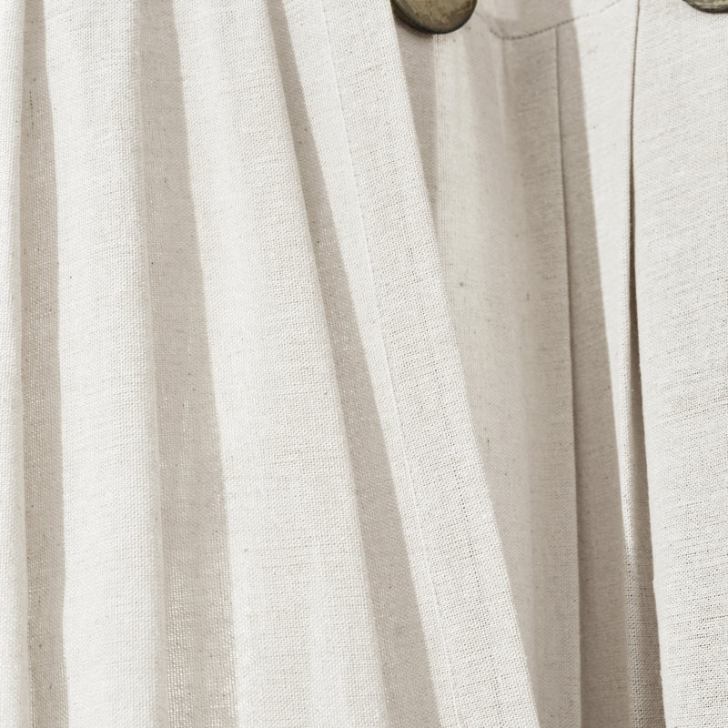 Panneau de rideau simple semi-transparent en lin Lush Decor, Blanc cassé