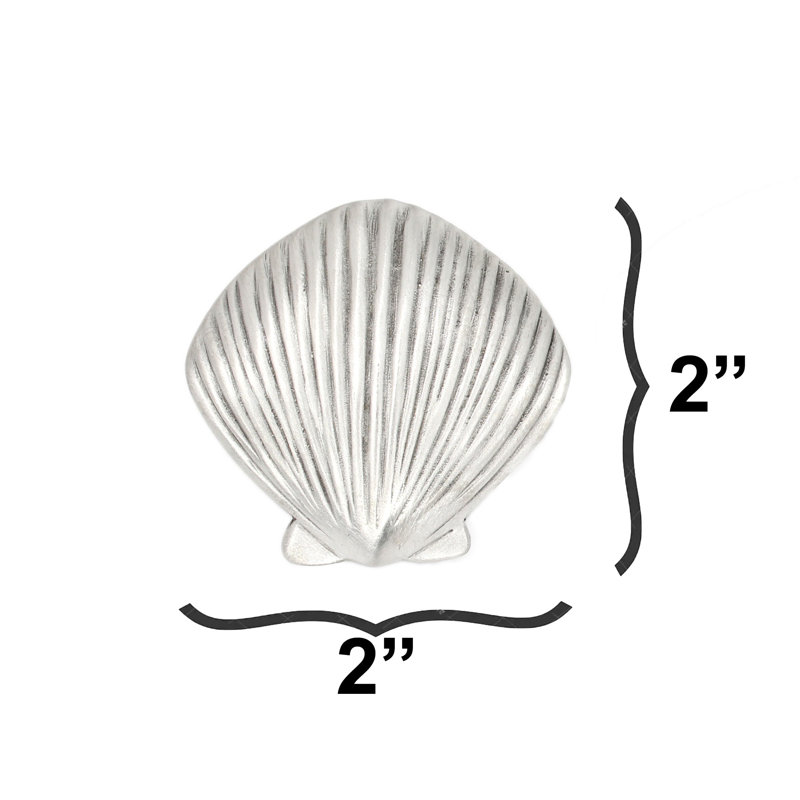 1 1/2" Seashell Knob, 1, 2" L x 2" W, Brushed Nickel