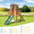 Outdoor Wooden Playhouse For Kids - Fir Tree House With Slide, Climbing Ladder & Play Kitchen-116241313