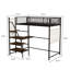 Lit mezzanine simple avec bureau intégré et tablettes de rangement-1179409928