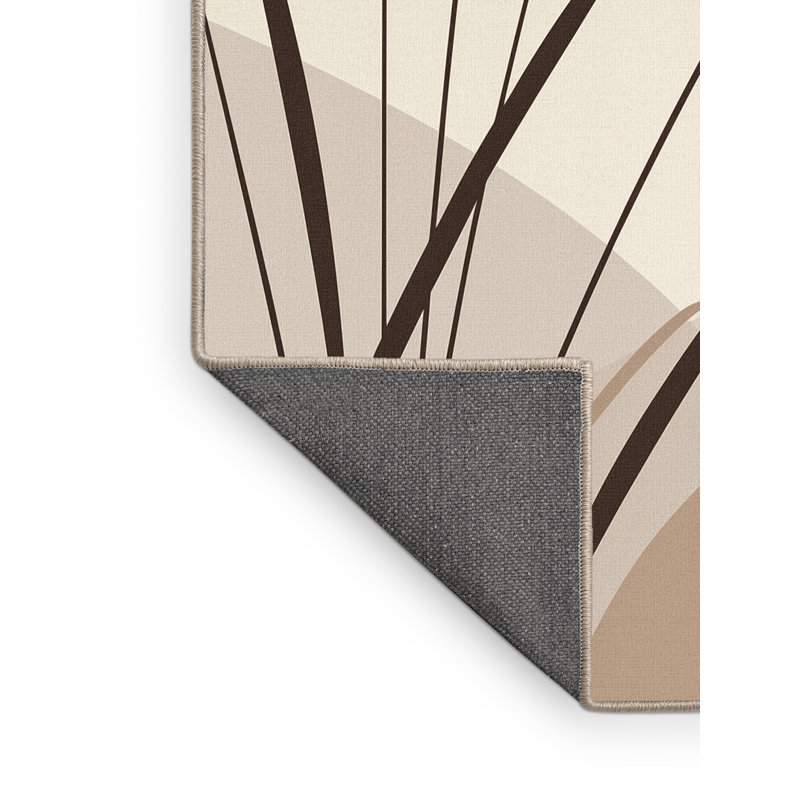 Tapis beige moelleux doux et moelleux en roseau Temaraia, 6 X 9