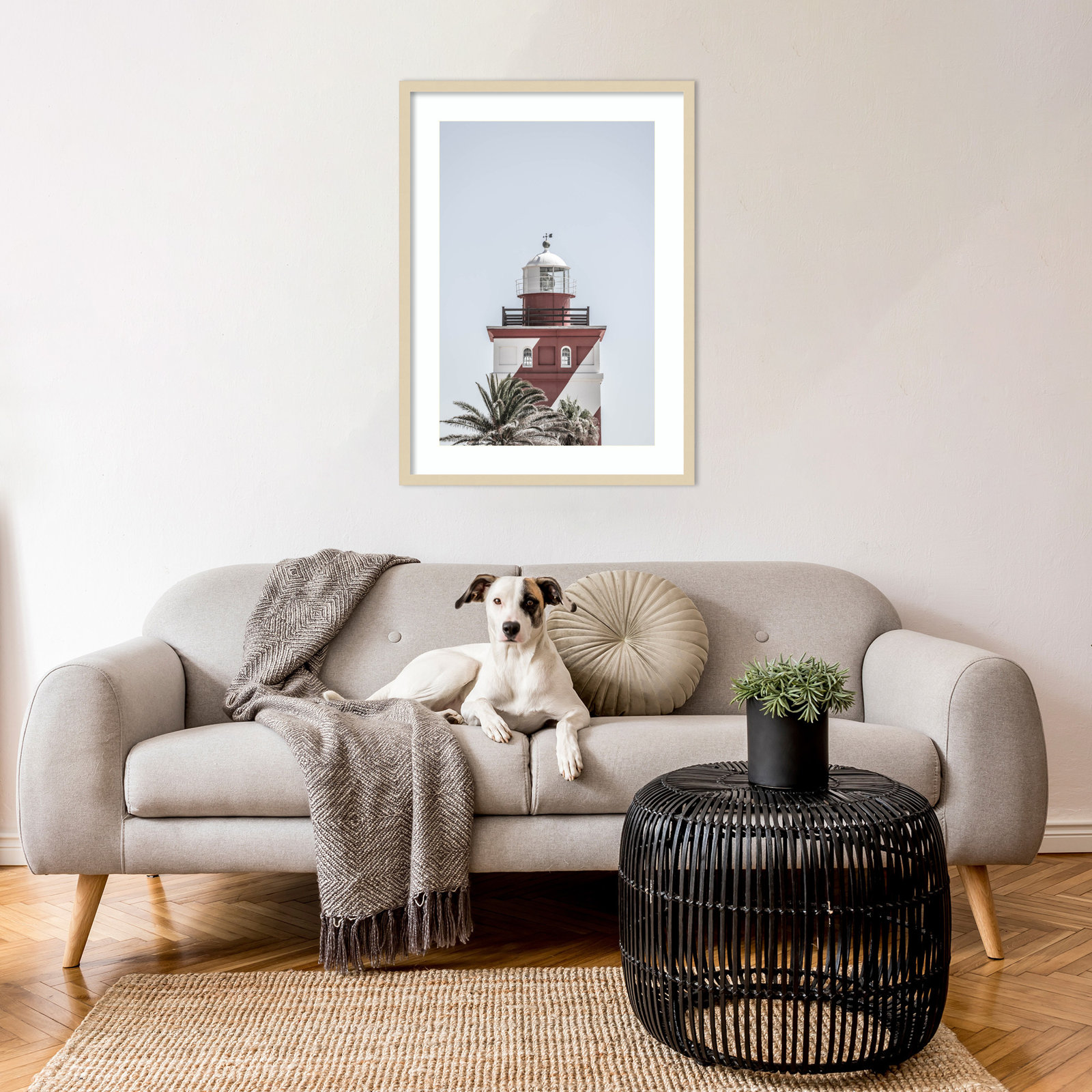 Daisey "Green Point Lighthouse" Print, Brown, 33" H x 24" W