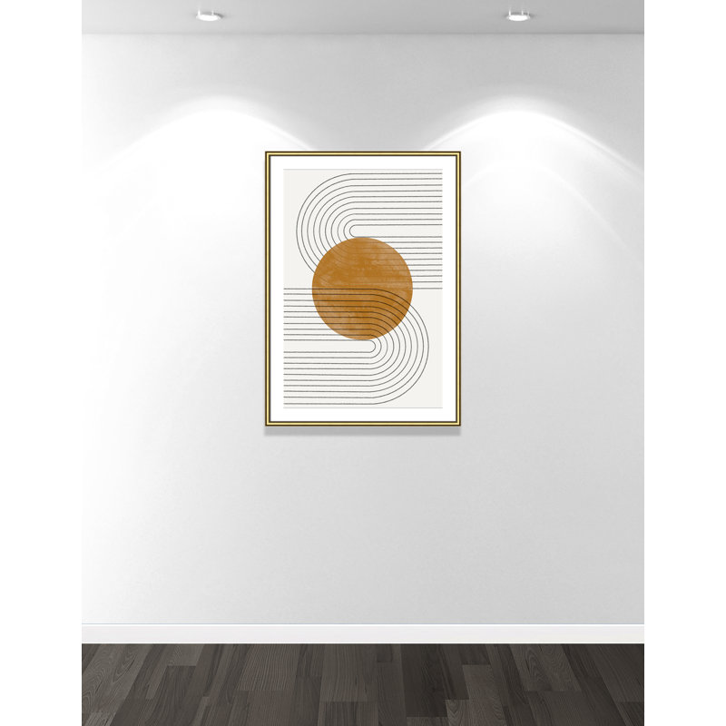 Échos courbés par Miuus Studio, L 30,75 po x H 42,75 po, Imprimé mat, Or classique
