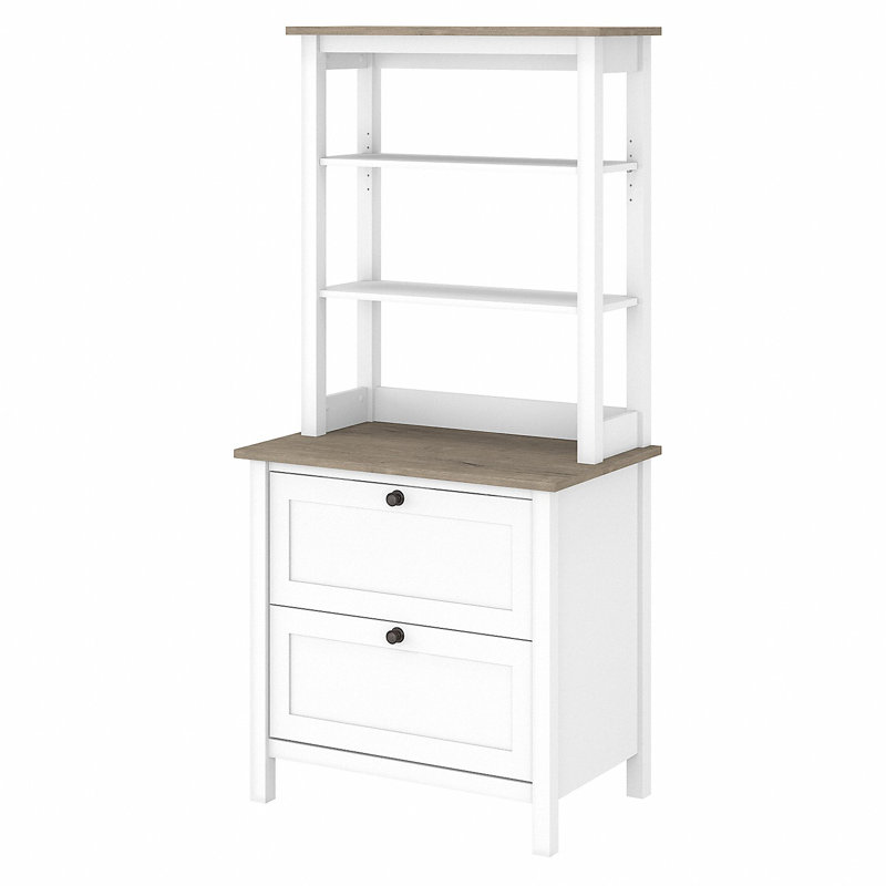 Taneicia Storage Bookcase, White/Gray