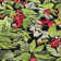 Machine Washable Indoor/Outdoor Christmas Cherries Xhevrie Black Rug