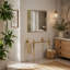 Console de salle de bain autoportante avec pieds en fer, 36 pouces, or