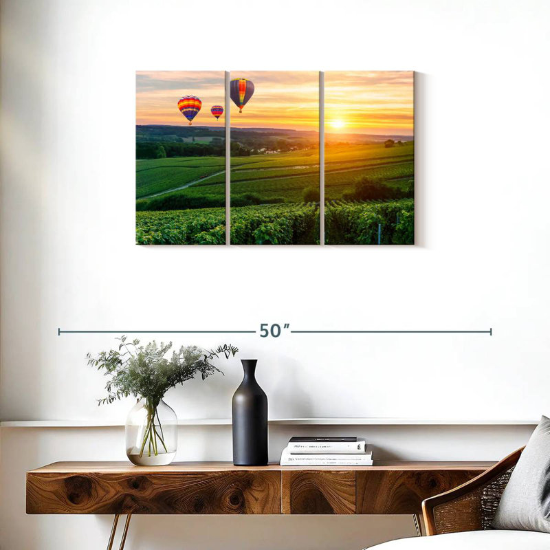 Ballons Alvord au-dessus du vignoble, H 20 po x l 33 po