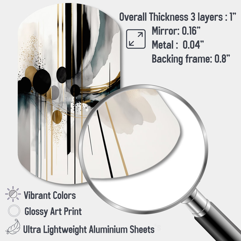 «Sistina Abstract Transitional Shapes V - Abstract Shapes Cylinder», art mural en métal noir asymétrique
