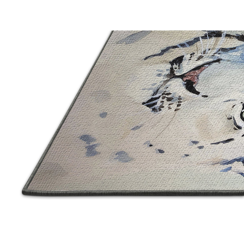 Tapis de la zone ivoire leopard, Rectangle 2 pi x 4 pi