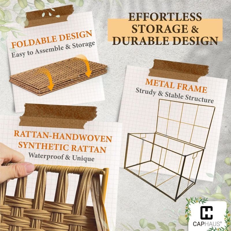 Natural Rattan 160L Laundry Hamper with Wheels and Lid