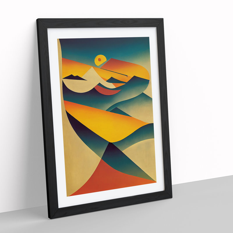 XV1022-5344X Wonderful Sunset Abstract - Single Picture Frame Print, Black, 64cm H x 46cm W