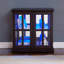 Vitrine en cerisier antique avec tablettes réglables, fermeture magnétique, lumières à DEL pour bandes rétro en verre, rangement rétro