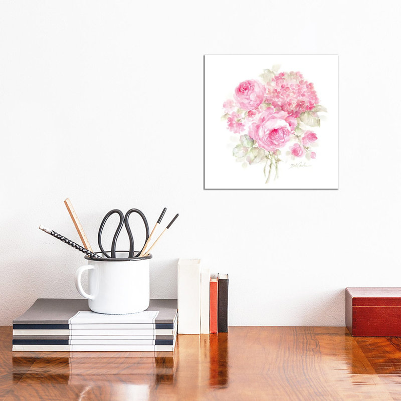 Roses And Hydrangeas II by Debi Coules - Wrapped Canvas Gallery-Wrapped Canvas Giclée, 30.48 cm H x 30.48 cm W