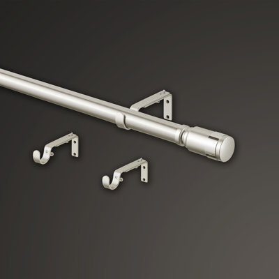 Tringle à rideau 1 1/8 po de diamètre, embouts cylindriques et tringle ajustable murale en acier Mode Collection Premium