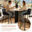 Fixed Height Velvet Upholstered Bar Stool with Diamond Tufted Back & Footrest-283683768