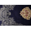 Tapis luxueux d'inspiration traditionnelle avec motif médaillon bleu complexe 7 x 10