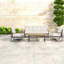Spacious Patio Sofas, Steel 5 Seat Modern Conversation Set For Garden