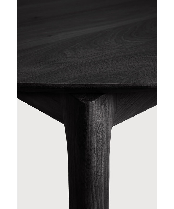 Bok Round Solid Oak Dining Table, Black