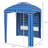 5.8' X Double-Top Beach Umbrella With Walls, Vents, Sandbags, Carry Bag, Blue Stripe, Blocks Sunlight Ruffled Ideal For Outdoor Activities