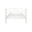 Structure de lit en métal blanc pour grand lit, style floral unique, structure solide, silencieuse et stable, pas besoin de sommier pour grand lit, matériau, motif, système, tête de lit inclus, ajustement du matelas de 8 pouces,-1022366295