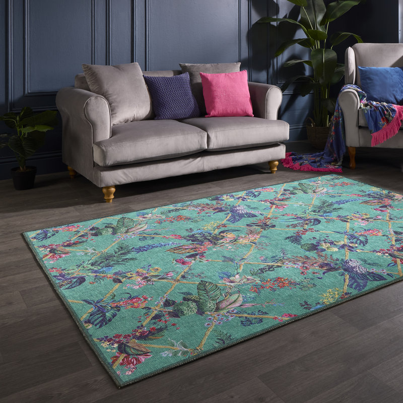 Geometric Digitally Printed 100% Polyester Area Rug, Rectangle 185 x 290 cm