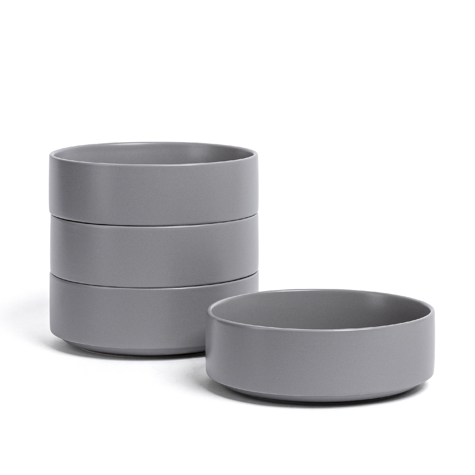 Stackable Stoneware Cereal Bowl, Gray