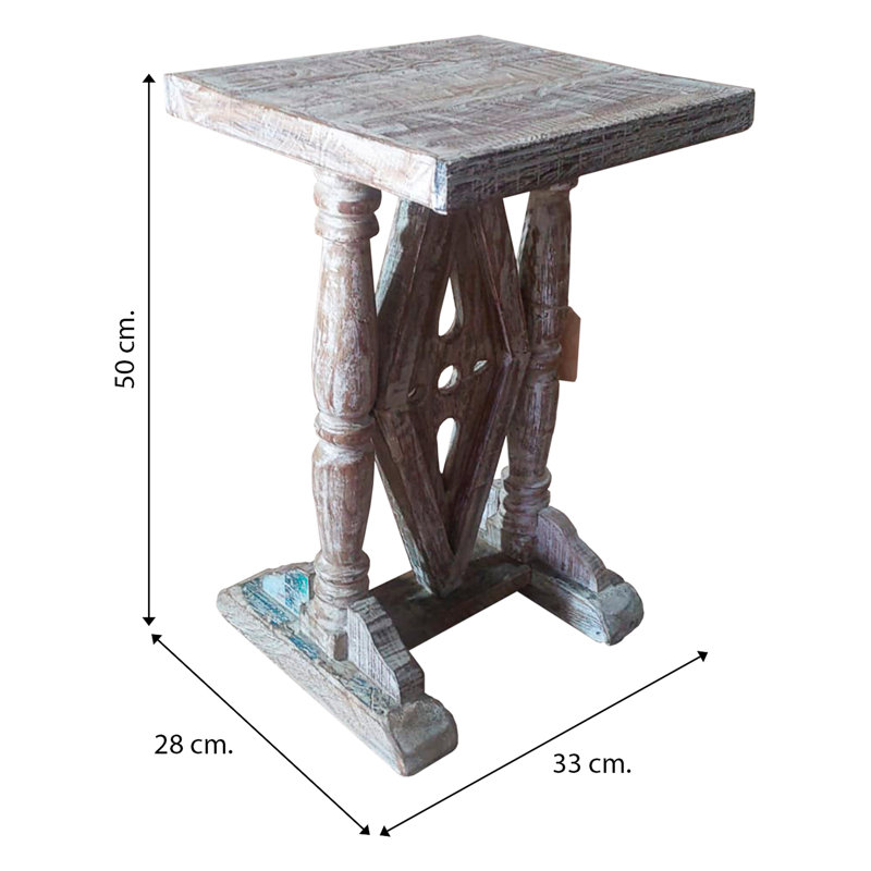 Aonghas Solid Wood Trestle End Table