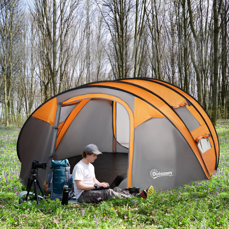 Arnlaugur 5 Person Tent, Orange/Grey