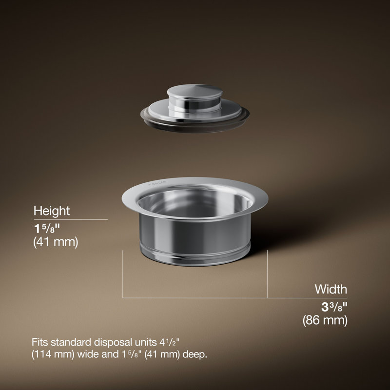 Kitchen Sink Garbage Disposal Flange with Stopper, Fits Standard Disposal Units, Polished Chrome