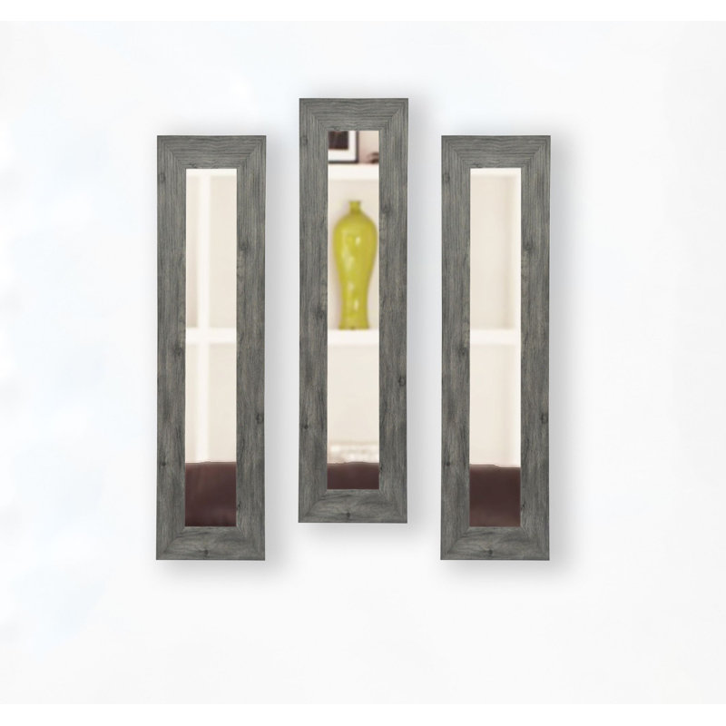 Pierpont Wood Flat Wall Mirror, 21.5" H x 9.5" W