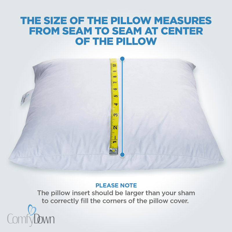 19" x 19" White Cotton Down Feather Pillow Insert