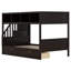 Lit superposé simple au dessus d'un lit double pour enfants-2100497742