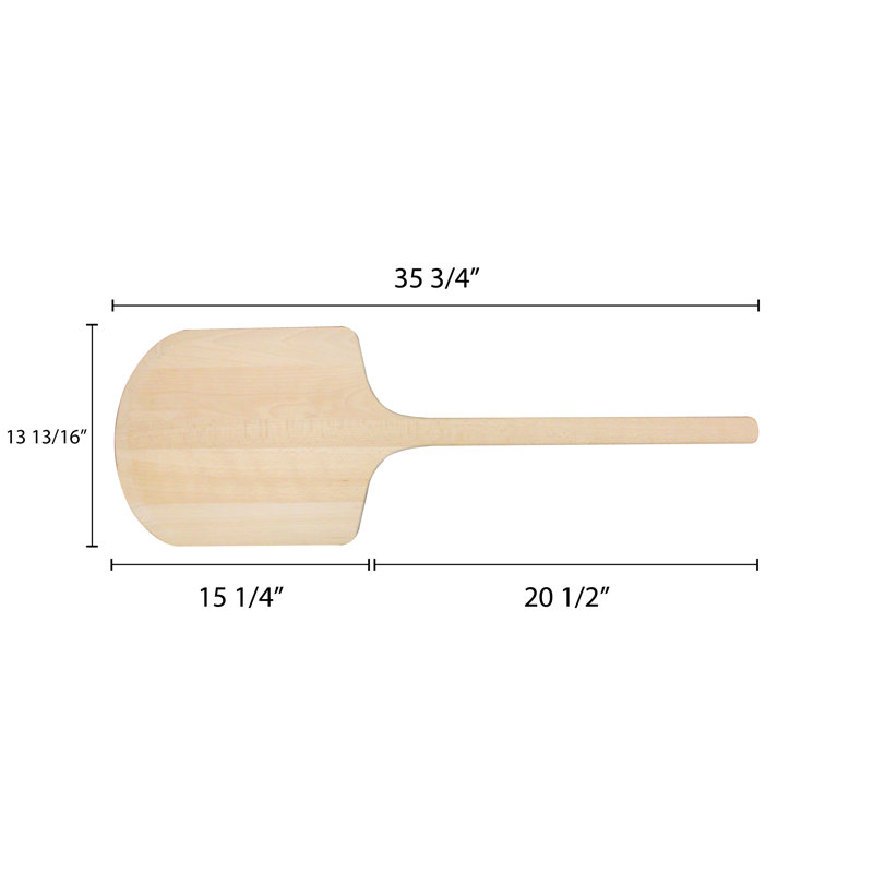 Thunder Group Inc. Wood Pizza Peel, 0.5" H x 14" W x 36" D