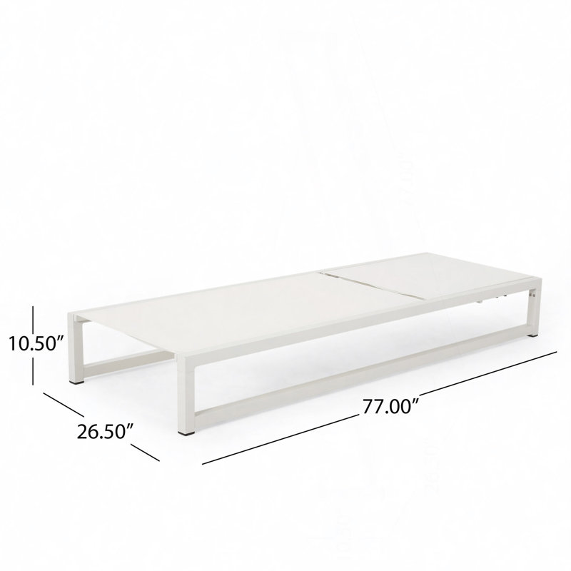 Méridienne inclinable Alliyiah, 2, Crème / Blanc