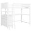 Lit mezzanine simple en bois massif blanc - Créez une atmosphère de chambre à coucher confortable avec des tablettes supplémentaires-2115482920