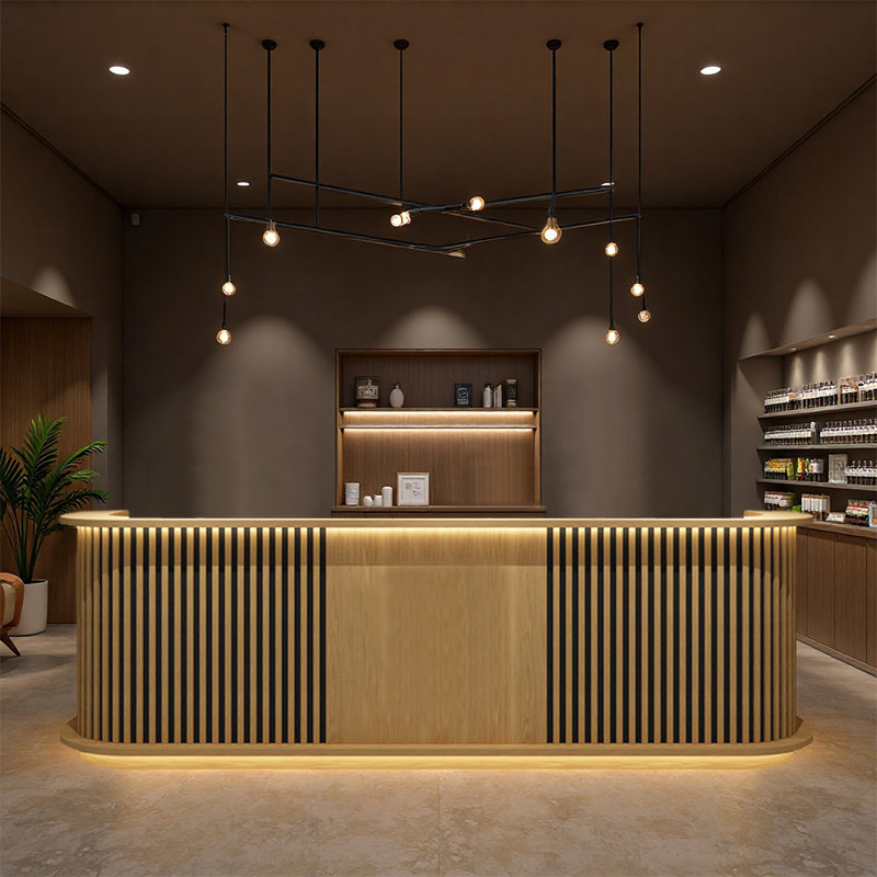 Sonette élégante et minimaliste à usages multiples pour bars et salons commerciaux, Burlywood