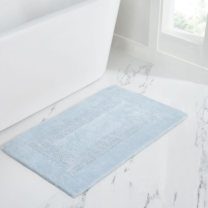 Baignoire en coton filé à anneaux Jessica Ebern Designs Home Jessica, Bleu clair, Simple - L 20 po x l 32 po