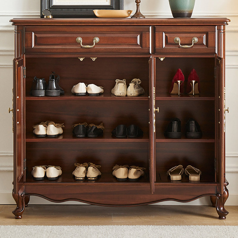 Walnut Solid Wood Shoe Storage Bench