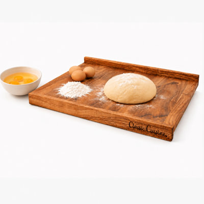 Wood Pastry Board for Rolling Dough, 24” x 17” Reversible Acacia Wood Cutting Board with Lip for Pizza, Bread, Pasta, and Pastry Baking, Kitchen Gadgets and Baking Supplies, Natural