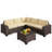 Vanarsdale 5 Piece All-Weather Rattan Sectional Set – Slanted Backrest & Coffee Table-1171754206