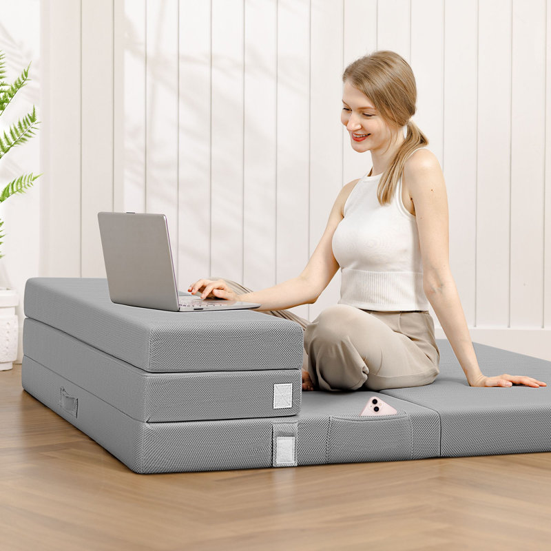 Sleep 4-Inch Foldable Portable Mesh Fabric Mattress, Full / Double