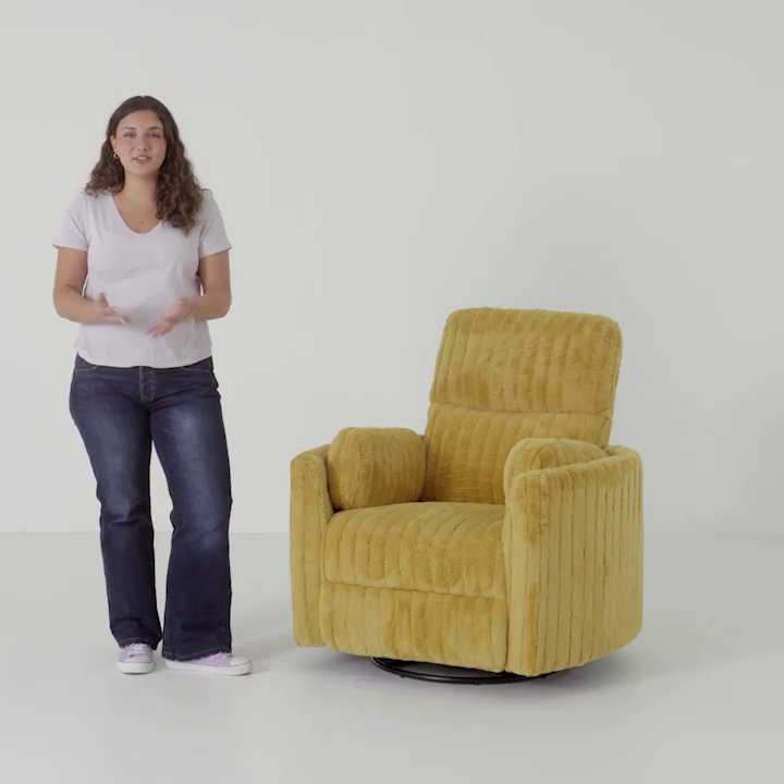 Charlton Home® 40″ Wide Power Swivel Recliner with USB Charging